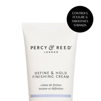 Close up shot of Percy & Reed finishing cream ideal for controlling texture and smoothing strands