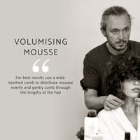 Volumising Mousse Percy & Reed - "For best results, use a wide-toothed comb to distribute mousse evenly and gently comb through lengths of the hair" – Paul Percival
