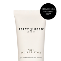 Close up shot of Percy & Reed curl cream texture for defining curls