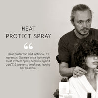 Heat Protect Spray Duo Percy & Reed – "Heat protection isn't optional, it's essential. Our new ultra lightweight Heat Protect Spray defends against 230 °C & prevents breakage, leaving hair healthier" - Paul Percival, Founder