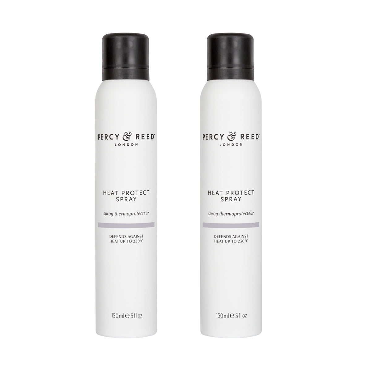 Percy & Reed Heat Protect Spray Duo, heat protection hair spray set with two bottles 2x150ml