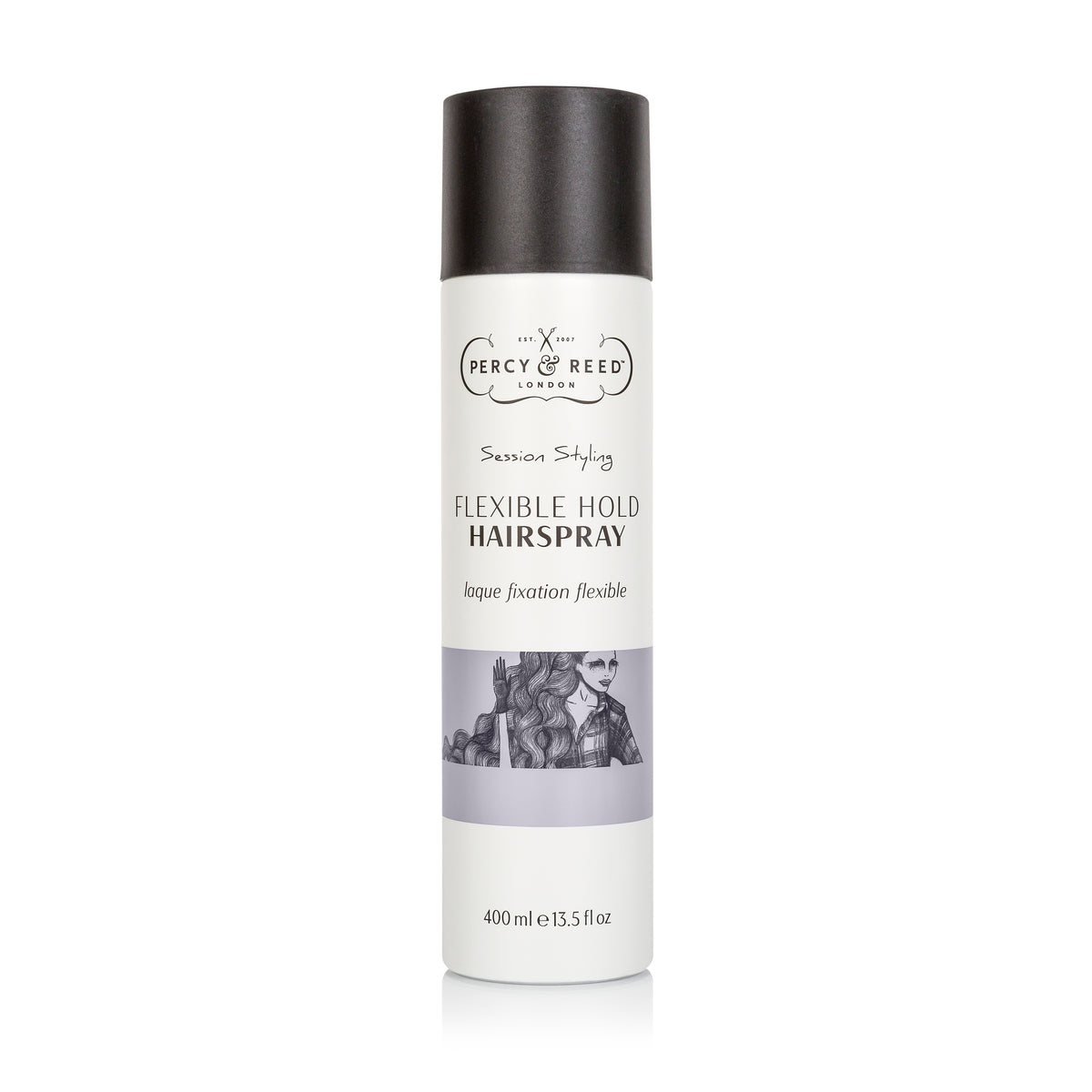 Percy & Reed Flexible Hold Hairspray can, lightweight brushable hairspray, 400ml